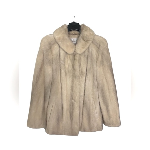 Tourmaline white blonde mink Vtg coat jacket pristine condition pockets collar M - Picture 7 of 13